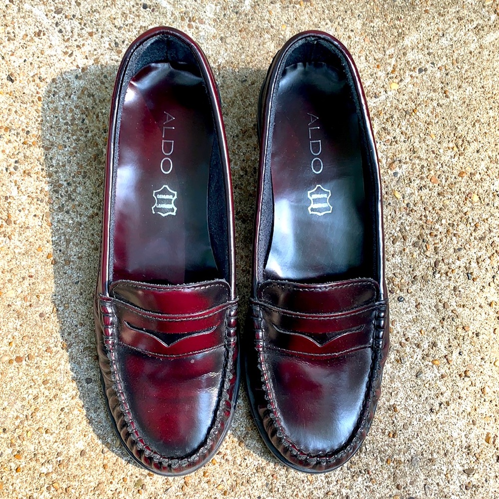 ALDO 38 Maroon Penny Loafers